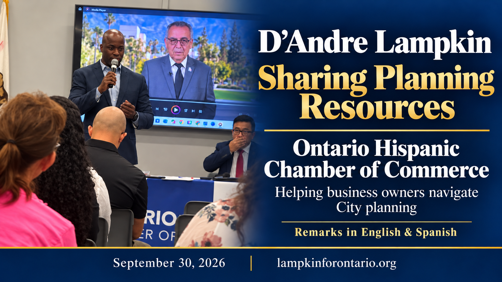 D'Andre Lampkin Shares Planning Resources with the Ontario Hispanic Chamber of Commerce