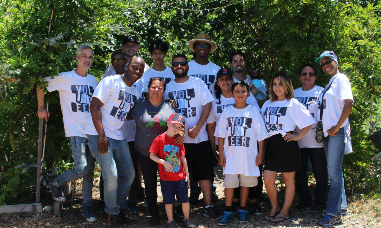 Lampkin Foundation volunteers in matching shirts at community service event